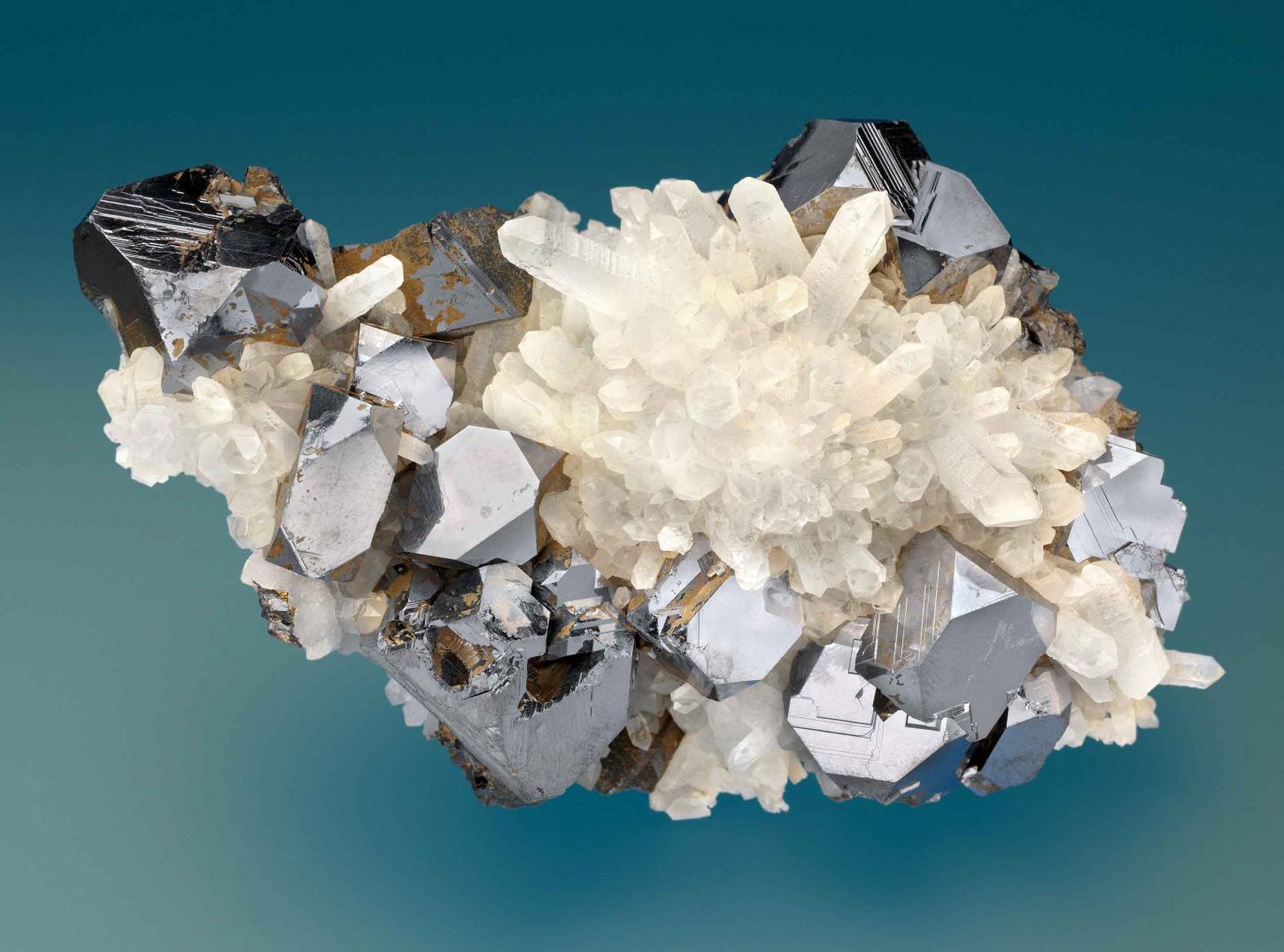 Mineralstufe Galenit mit Quarz
